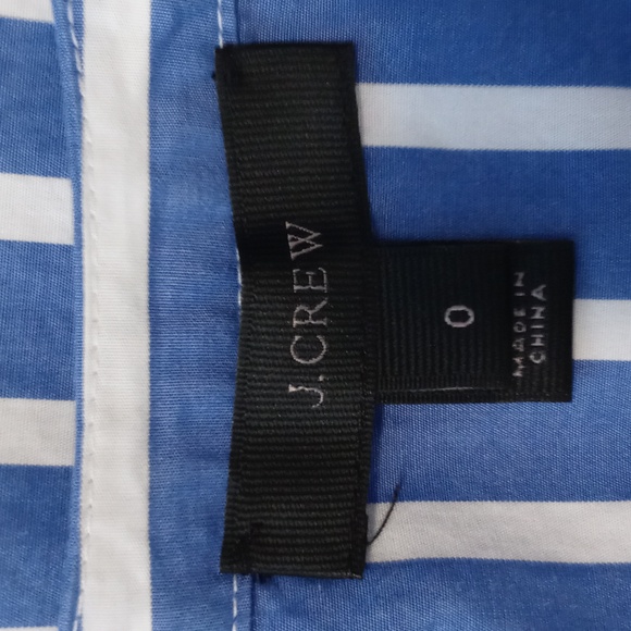 💙J. Crew💙 - Blue/White Stripe L/S Button Down w/Ruffle Detail - Picture 3 of 10